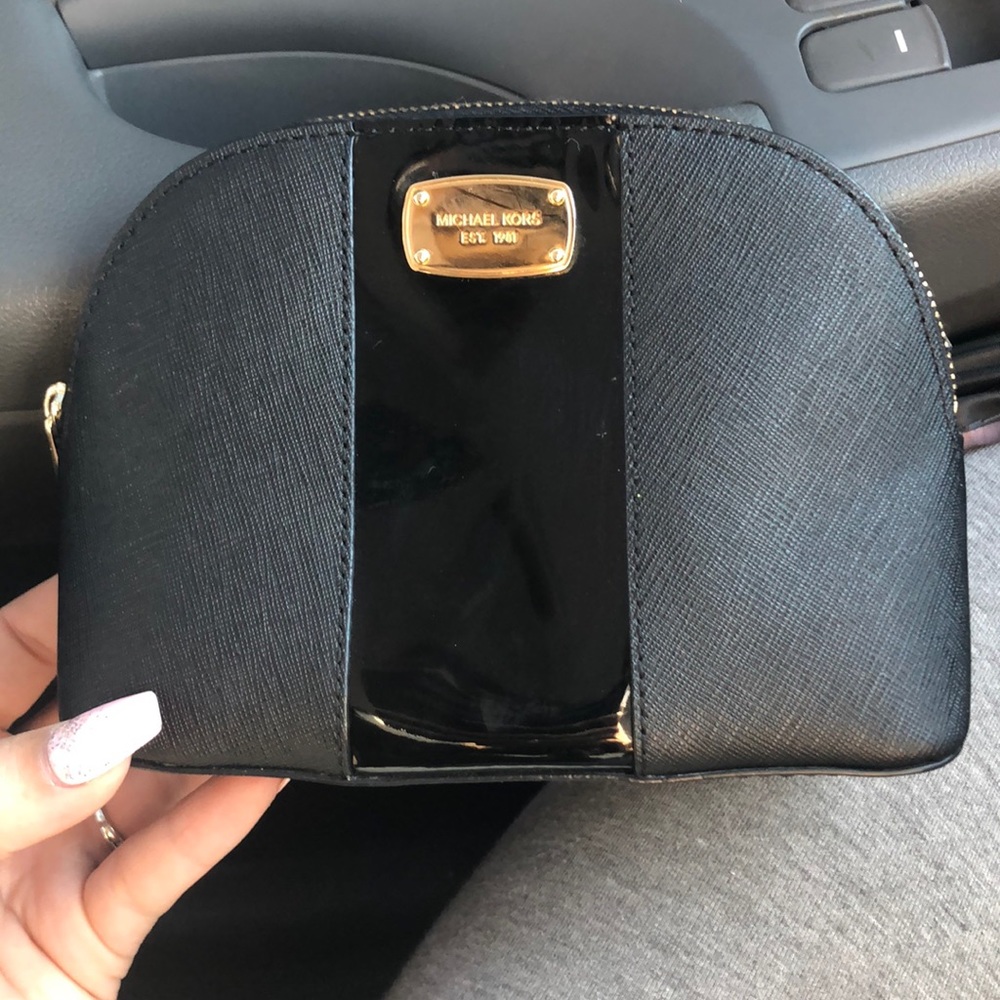 Black and gold MK bag